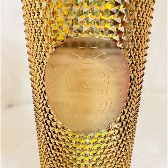 Walt Disney World 50th Anniversary Geometric Starbucks Tumbler with Straw – Gold - Picture 9 of 10